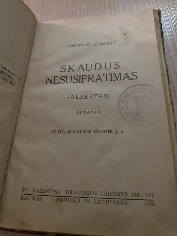 SKAUDUS NESUSIPRATIMAS - E.DE AMICIS, knyga 2