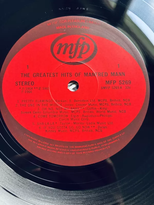 Manfred Mann - The Greatest - Manfred Mann, plokštelė 5