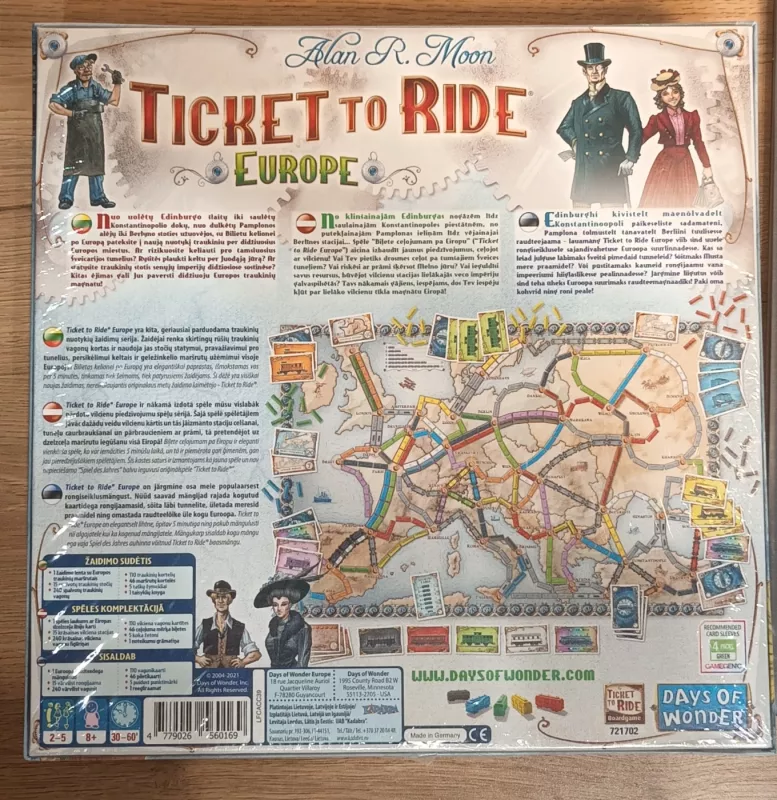 Ticket to Ride Europe - , stalo žaidimas 5