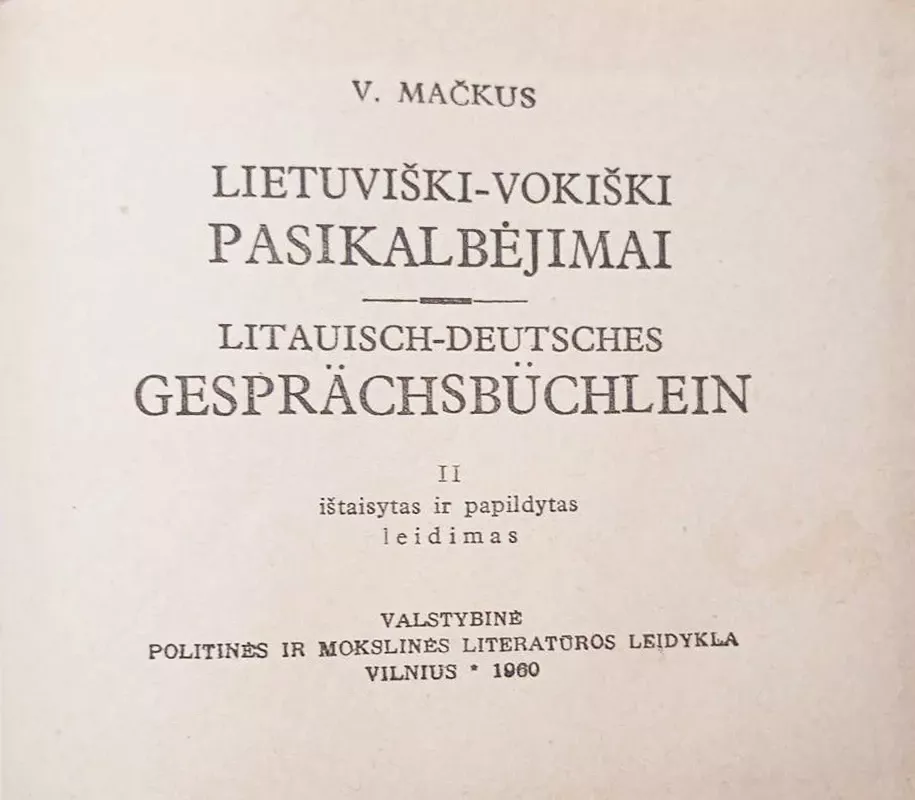 Lietuviški-vokiški pasikalbėjimai - V. Mačkus, knyga 3