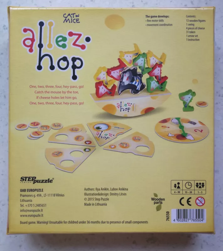 Lavinamasis stalo žaidimas "Ale-hop",  EN nuo 4 m. /  Educational board game Alez-Hop – EN - , stalo žaidimas 3