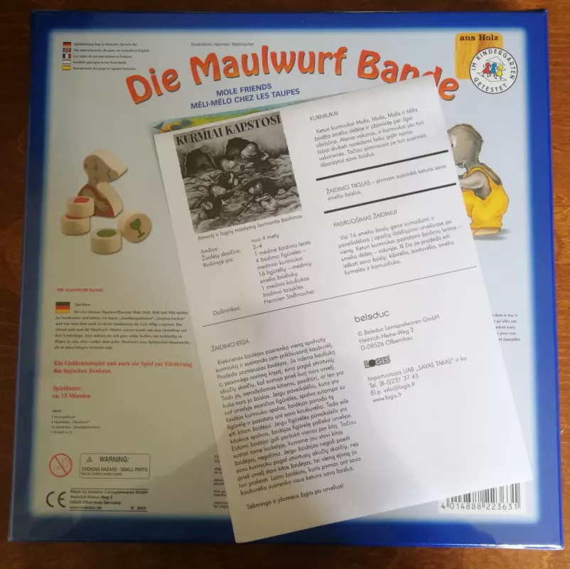 Stalo žaidimas Beleduc "Kurmiai kapstosi", nuo 4 m. / Brettspiel Beleduc Die Maulwurf Bande / Board game Mole Friends - , stalo žaidimas 3