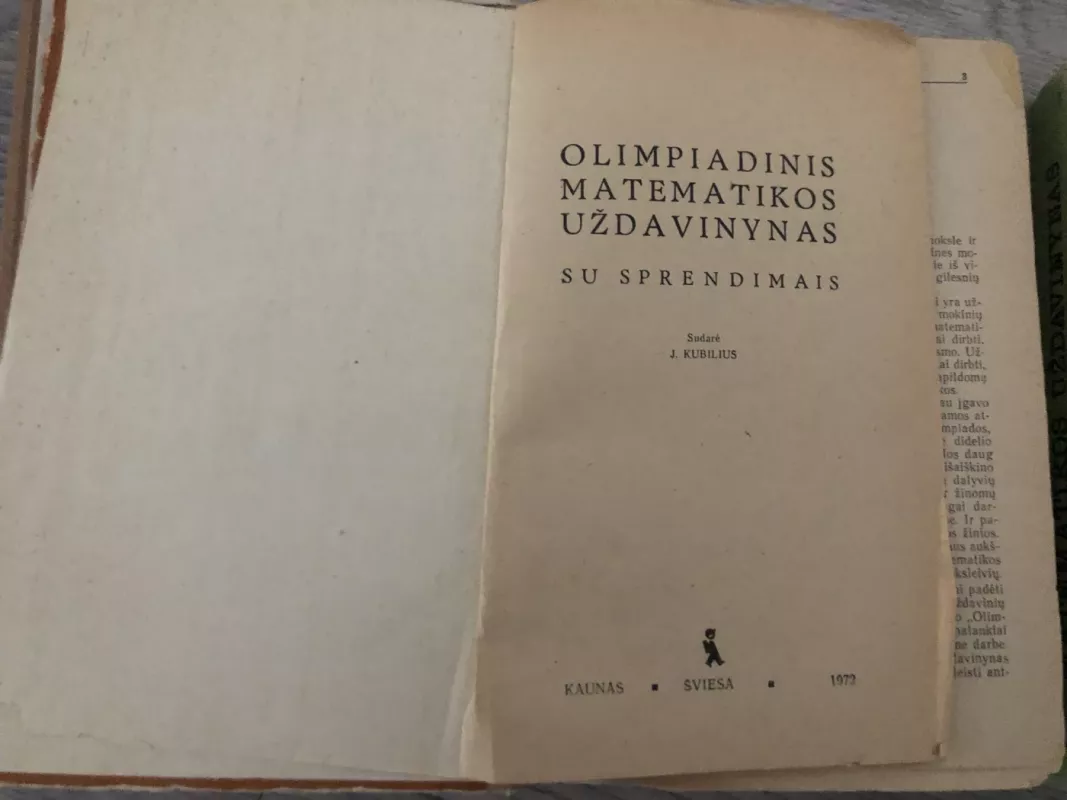 Olimpiadinis matematikos uždavinynas - Jonas Kubilius, knyga 3