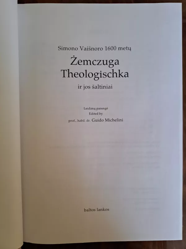 Zemczuga Thelogischka ir jos šaltiniai - Guido Michelini, knyga 2