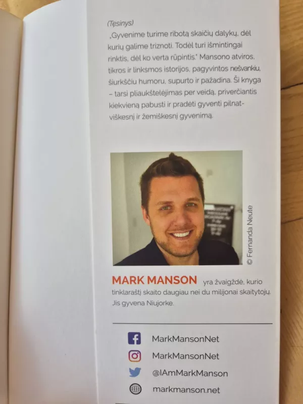 Subtilus menas nekrušti sau (ir kitiems) proto - Mark Manson, knyga 4