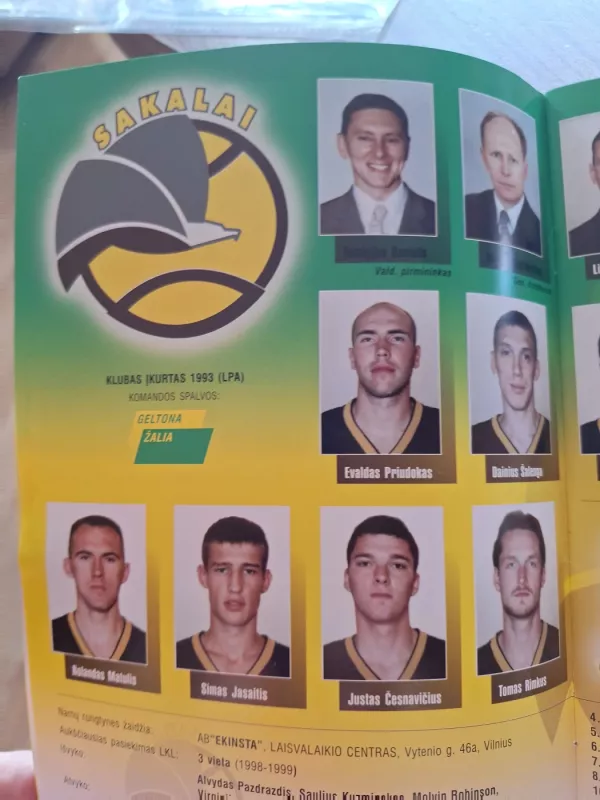 Lietuvos krepšinio lyga 2000 - 2001 - rytas Lietuvos, knyga 6