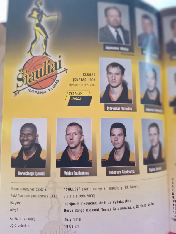 Lietuvos krepšinio lyga 2000 - 2001 - rytas Lietuvos, knyga 5