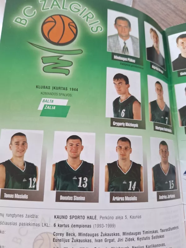 Lietuvos krepšinio lyga 2000 - 2001 - rytas Lietuvos, knyga 4