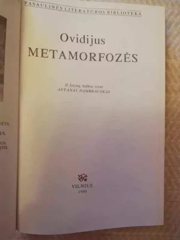 Metamorfozės - OVIDIJUS, knyga 3