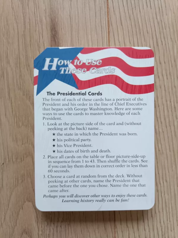 The Presidents Fact Pack - , stalo žaidimas 4