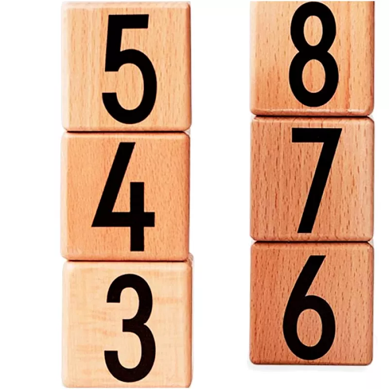 Medinės kaladėlės su skaičiais, 3+ - , stalo žaidimas 3