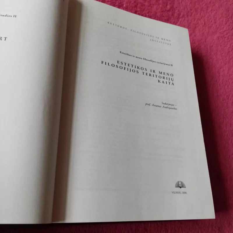 Estetikos ir meno filosofijos teritorijų kaita - Antanas Andrijauskas, knyga 3