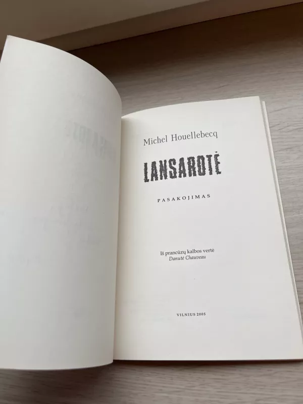 Lansarotė - Michel Houellebecq, knyga 3