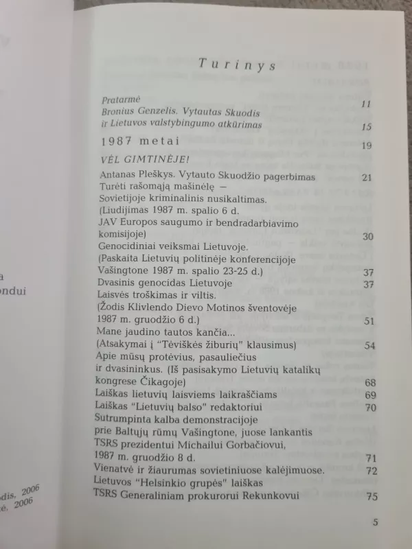 Lietuva iš anapus 1987 - 1989 - Vytautas Skuodis, knyga 3
