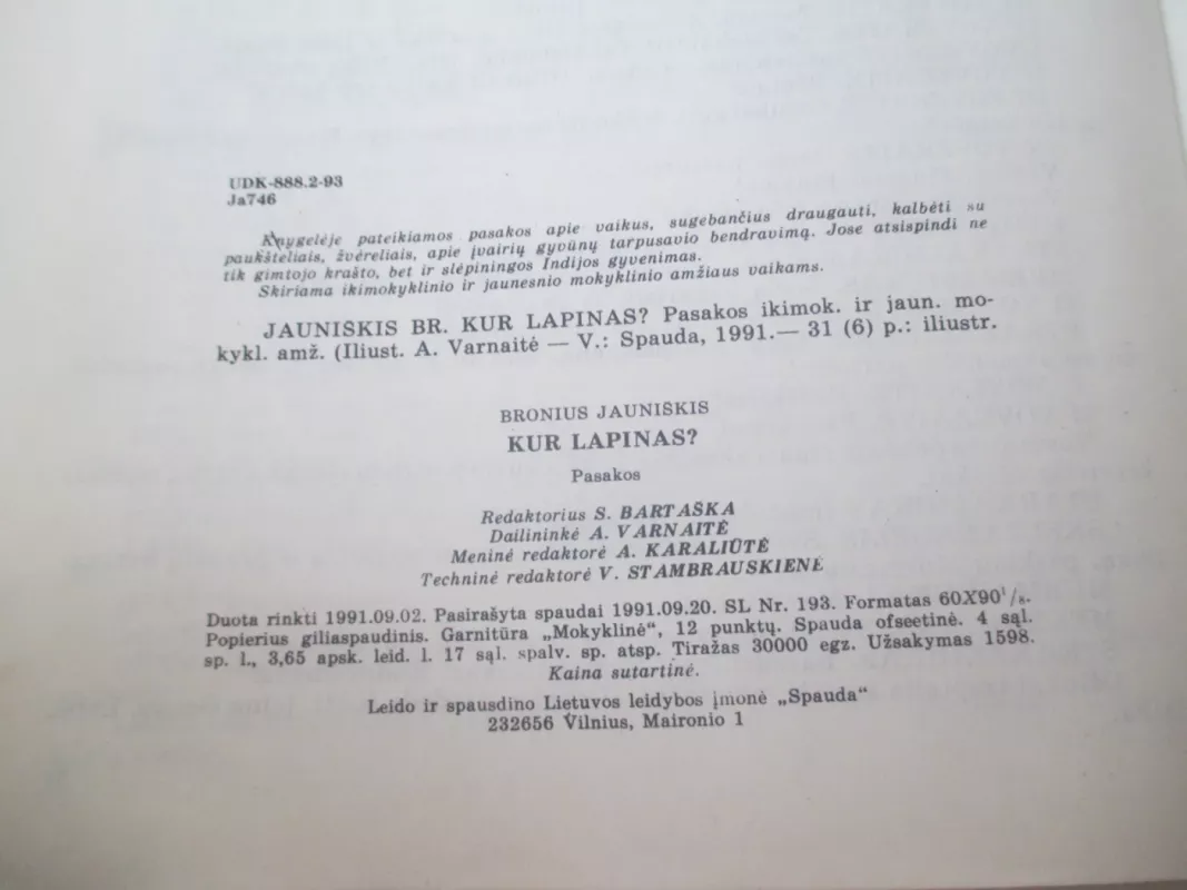 Kur lapinas? - Bronius Jauniškis, knyga 5