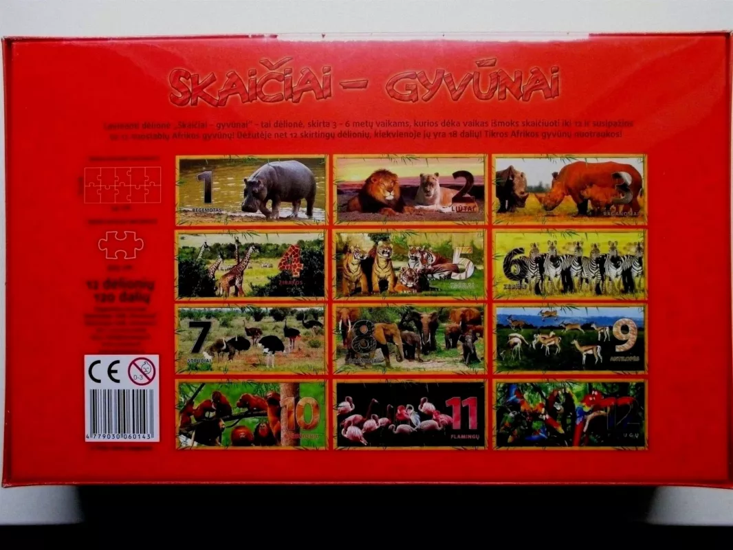 “Skaičiai – Afrikos gyvūnai”, 3+ - , stalo žaidimas 3