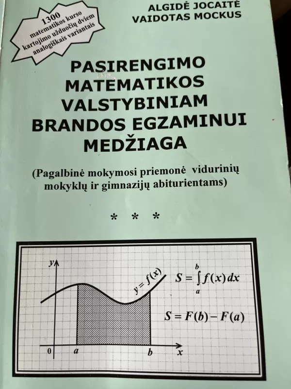 Pasirengimo matematikos mokykliniam brandos egzaminui medžiaga - Jocaitė Algidė, knyga 2