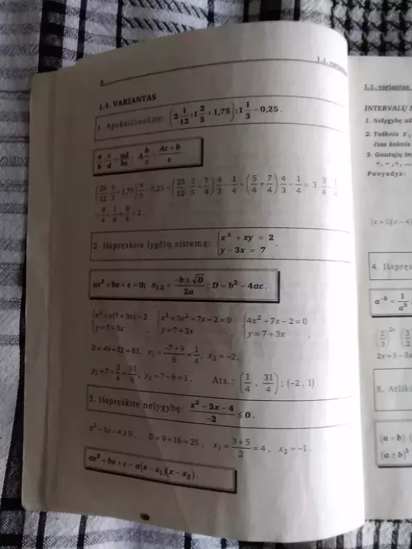 Matematika moksleiviams. Kurso kartojimo uždavinių sprendimai - A. Nenortienė, B.  Burgis, knyga 6