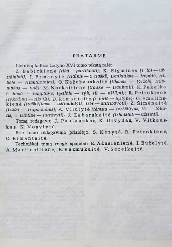 Lietuvių kalbos žodynas XVI TOMAS - Autorių Kolektyvas, knyga 3