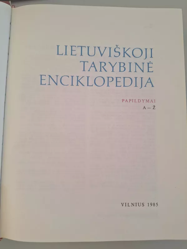 Lietuviškoji Tarybinė Enciklopedija (Papildymas A-Ž) - Autorių Kolektyvas, knyga 4