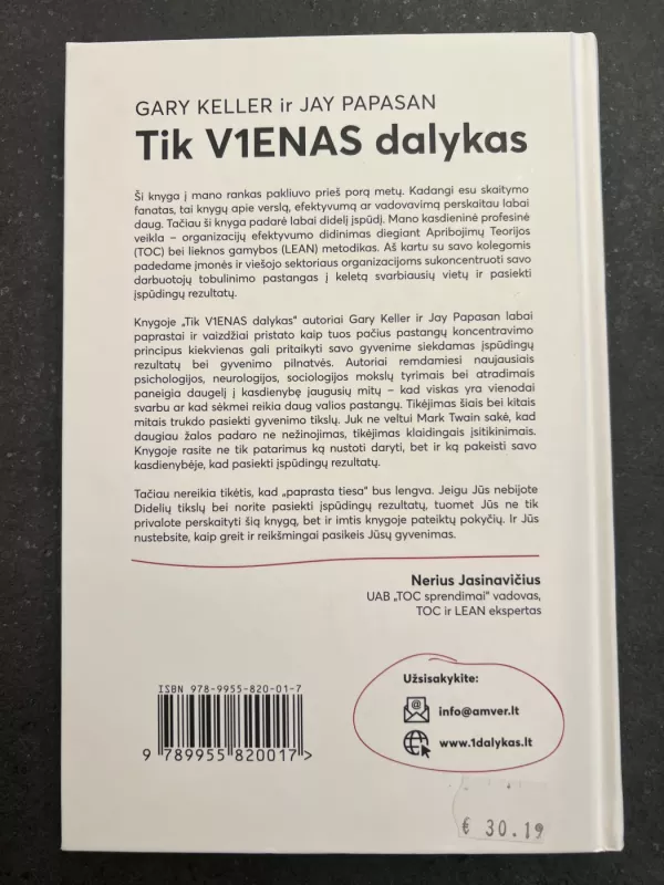 Tik vienas dalykas - Gary Keller, knyga 3