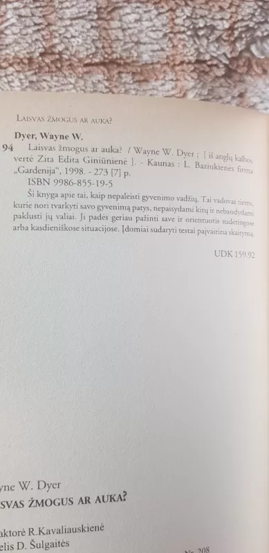Laisvas žmogus ar auka? - Wayne W. Dyer, knyga 4