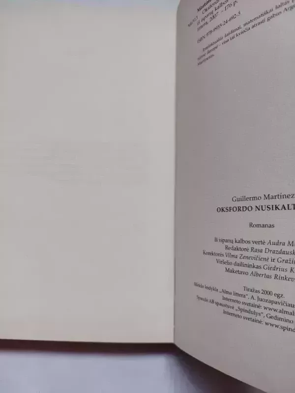 Oksfordo nusikaltimai - Guillermo Martinez, knyga 4