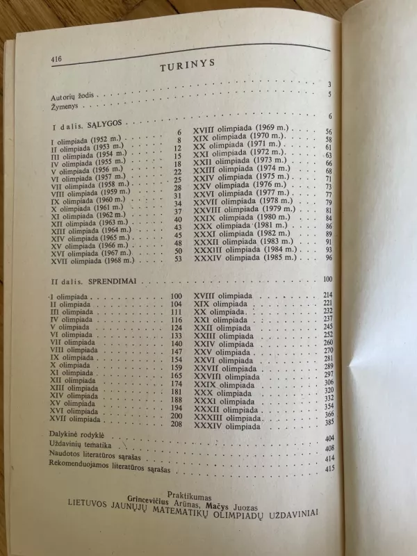 Lietuvos jaunųjų matematikų olimpiadų uždaviniai - Arūnas Grincevičius, Juozas  Mačys, knyga 3