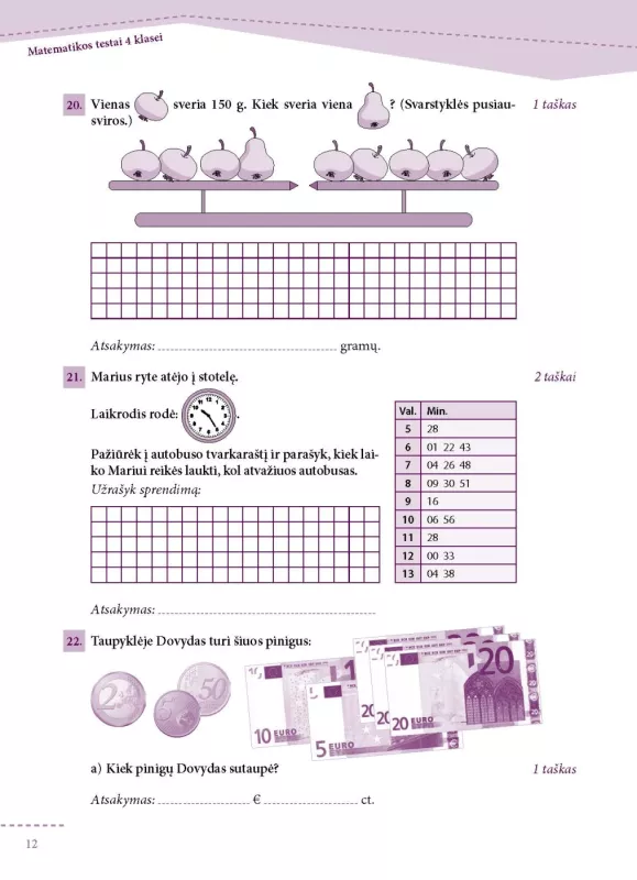 Matematikos testai 4 klasei, serija Pasirenk nacionaliniam mokinių pasiekimų patikrinimui! - Rasa Rugelienė, knyga 3