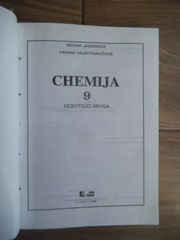 Chemija 9 Mokytojo knyga - Regina Jasiūjienė, knyga 4