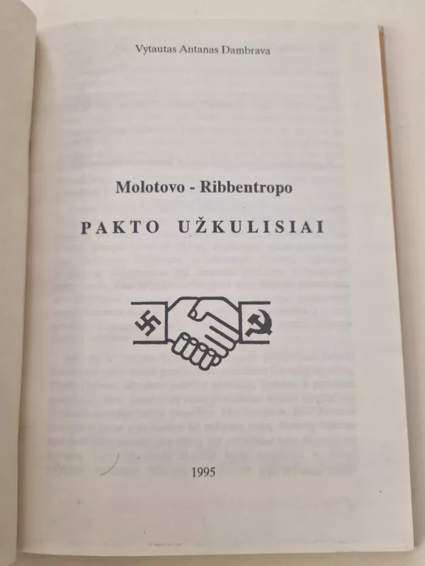 Molotovo-Ribbentropo pakto užkulisiai - Vytautas Antanas Dambrava, knyga 3