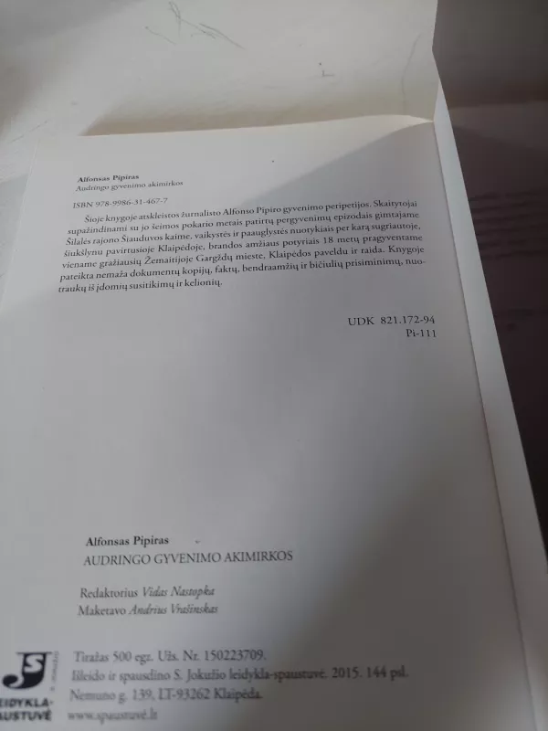 Audringo gyvenimo akimirkos - ALFONSAS PIPIRAS, knyga 3