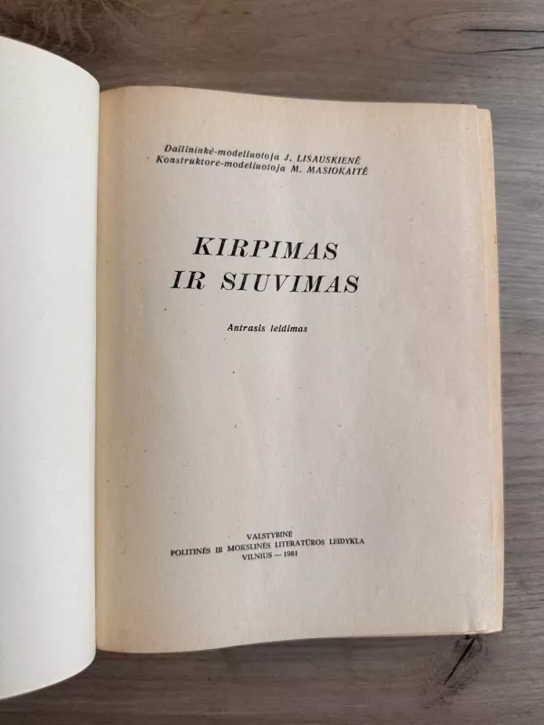 Kirpimas ir siuvimas - J. Lisauskienė, M.  Masiokaitė, knyga 3