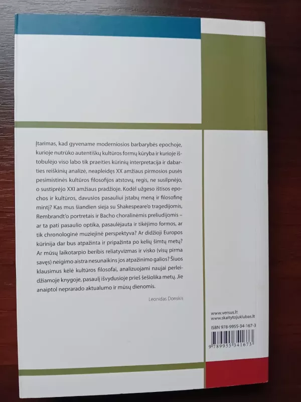 Moderniosios kultūros filosofijos metmenys - Leonidas Donskis, knyga 3