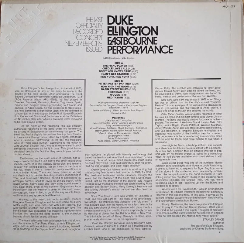 Duke Ellington - Eastbourne Performance - Duke Ellington, plokštelė 3