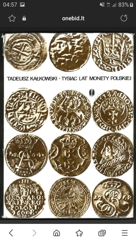 Tysiąc Lat Monety Polskiej - Tadeusz Kałkowski, knyga