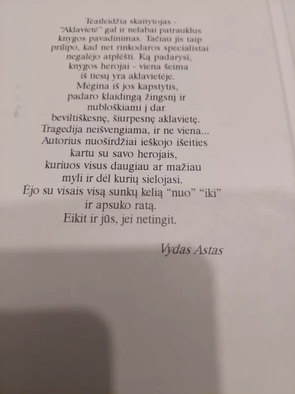 Aklavietė - Vydas Astas, knyga 3