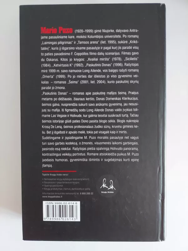 Paskutinis Donas - Mario Puzo, knyga 3