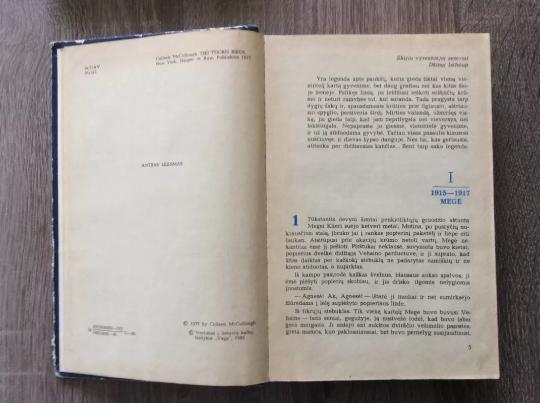 Erškėčių paukščiai - Kolina Makalou, knyga 4