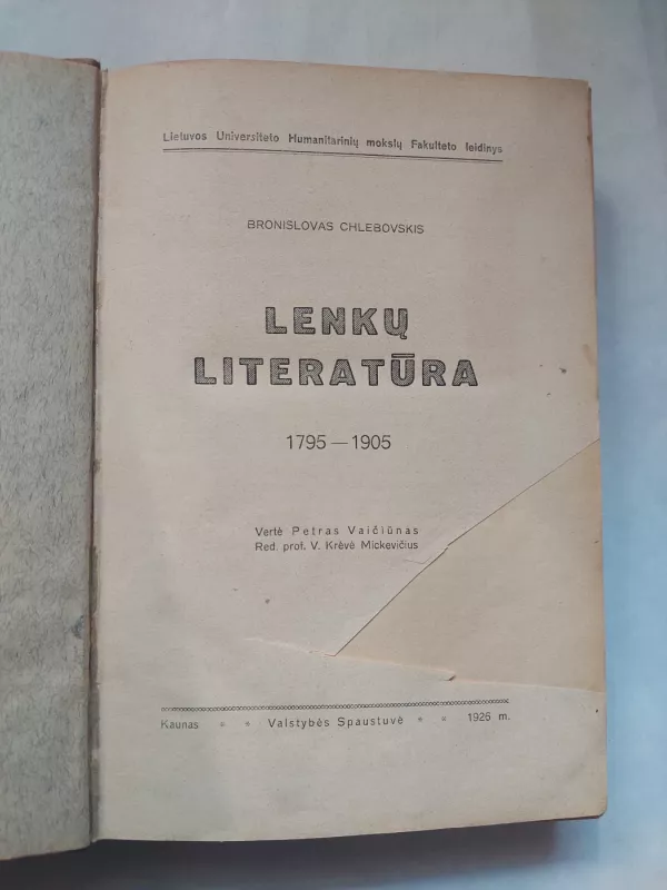 Lenkų literatūra 1795-1905 - Bronislovas Chlebovskis, knyga 4