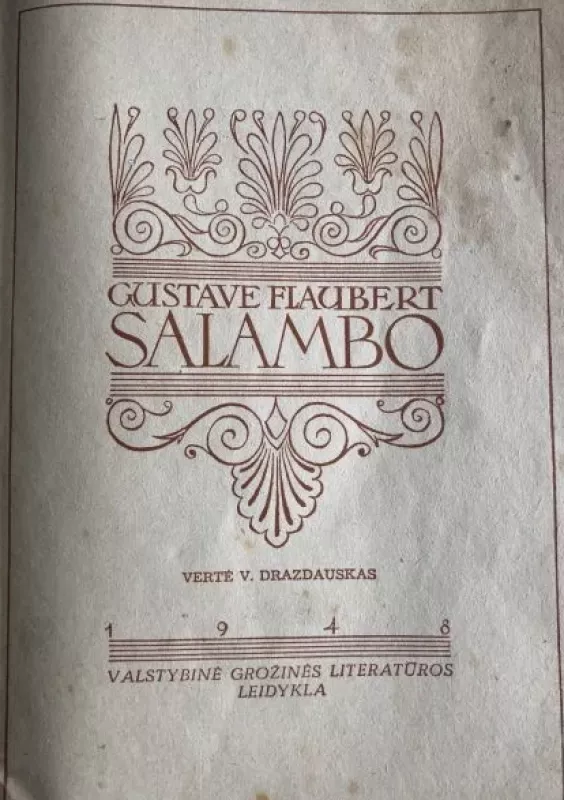 SALAMBO - Gustave Flaubert, knyga 2