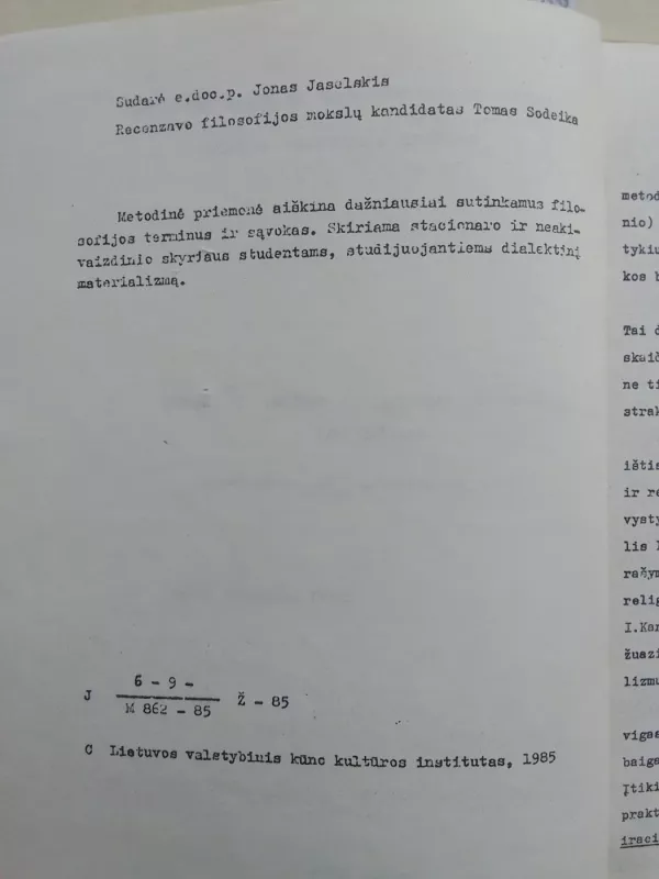 Dialektinio materializmo terminų ir sąvokų paaiškinimas - Jonas Jaselskis, knyga 4