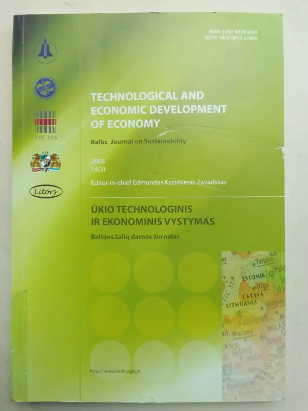 Technological and economic development of economy 2008 14(3) - Editor-in-chief Edmundas Kazimieras Zavadskas, knyga 2