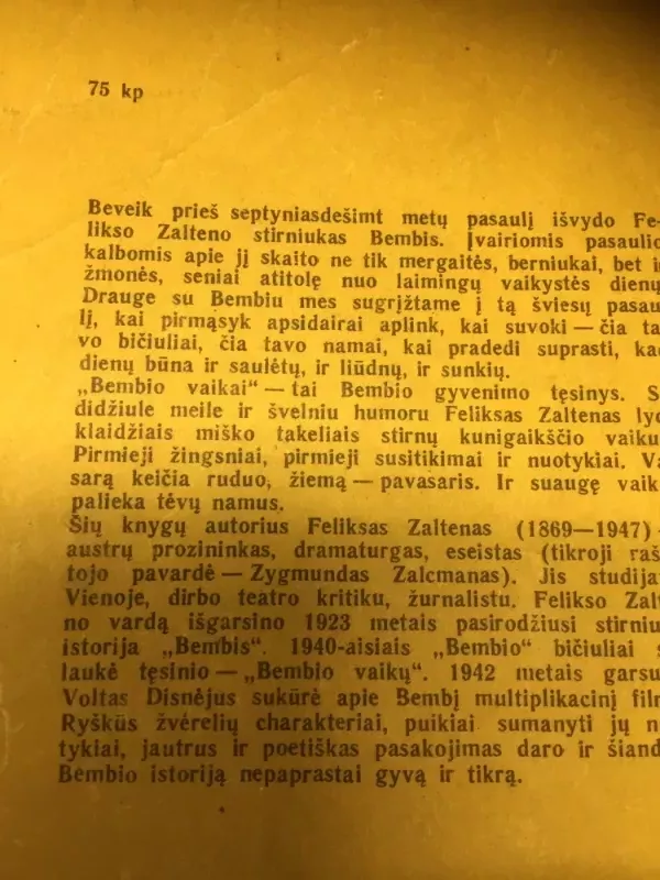 Bembis Bembio vaikai - Feliksas Zaltenas, knyga 3