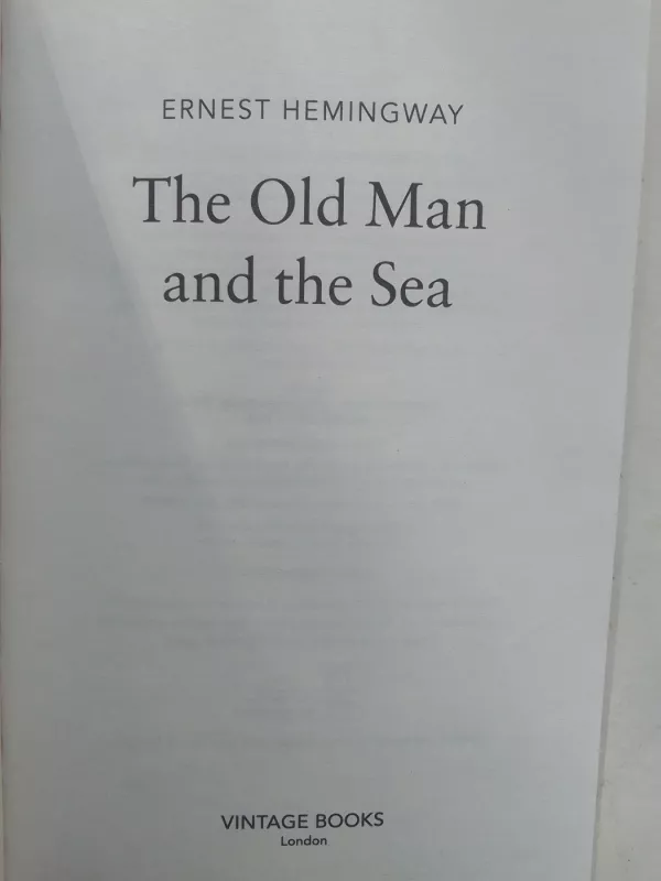 The old man and the sea - Ernest Hemingway, knyga 3