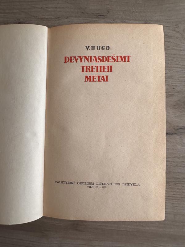 Devyniasdešimt tretieji metai - Viktoras Hugo, knyga 3