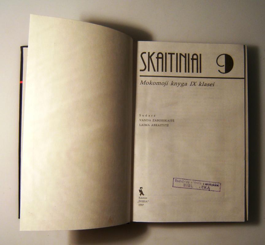 Skaitiniai 9 kl. - V. Zaborskaitė, knyga 6