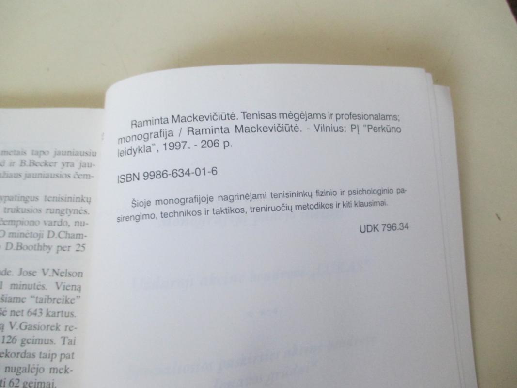 Tenisas mėgėjams ir profesionalams - Raminta Mackevičiūtė, knyga 4