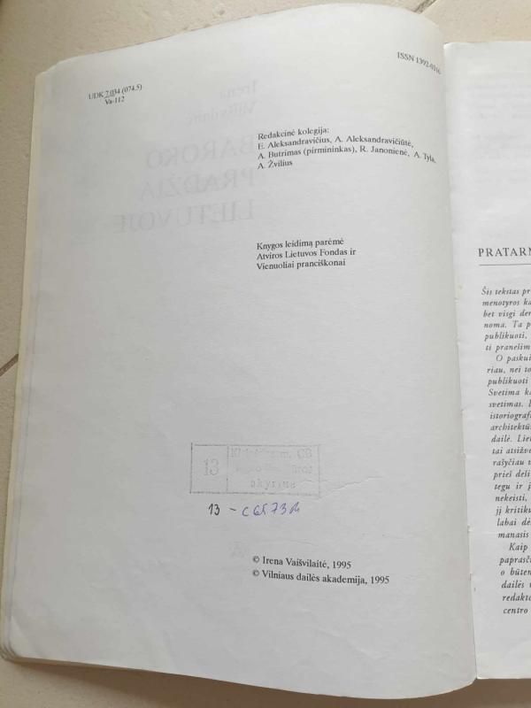 Baroko pradžia Lietuvoje - Irena Vaišvilaitė, knyga 4