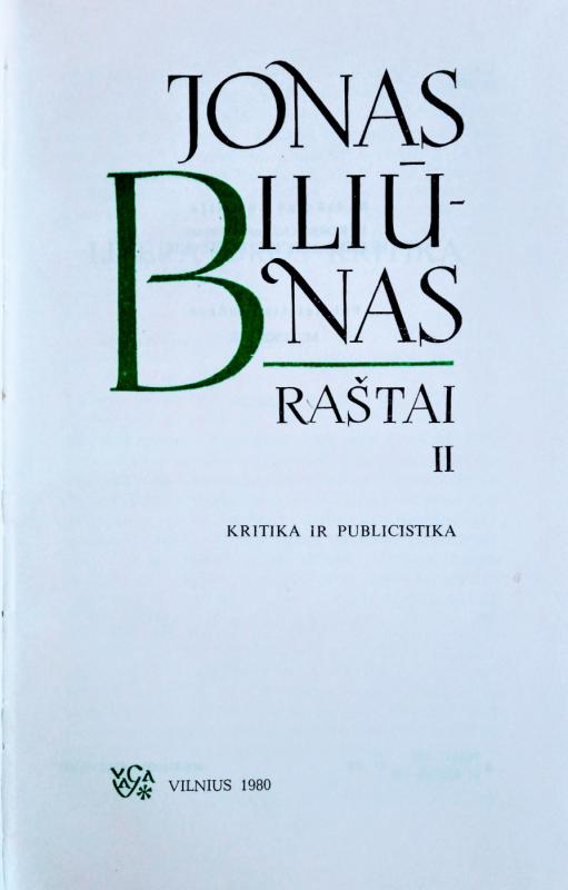 Biliūnas Jonas Raštai II tomas - Jonas Biliūnas, knyga 3